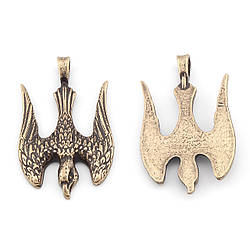 Підвіска Тризуб Сокіл 37х23 мм 1 шт. Бронза