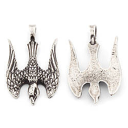 Підвіска Тризуб Сокіл 37х23 мм 1 шт. Срібло