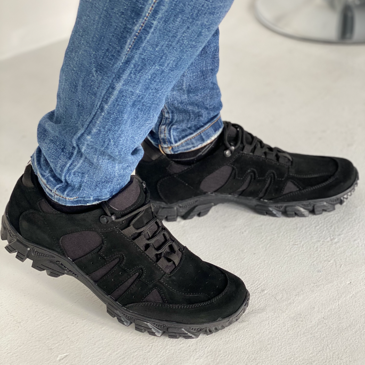 Замшеві чоловічі кросівки чорного кольору «Style Shoes», фото 1