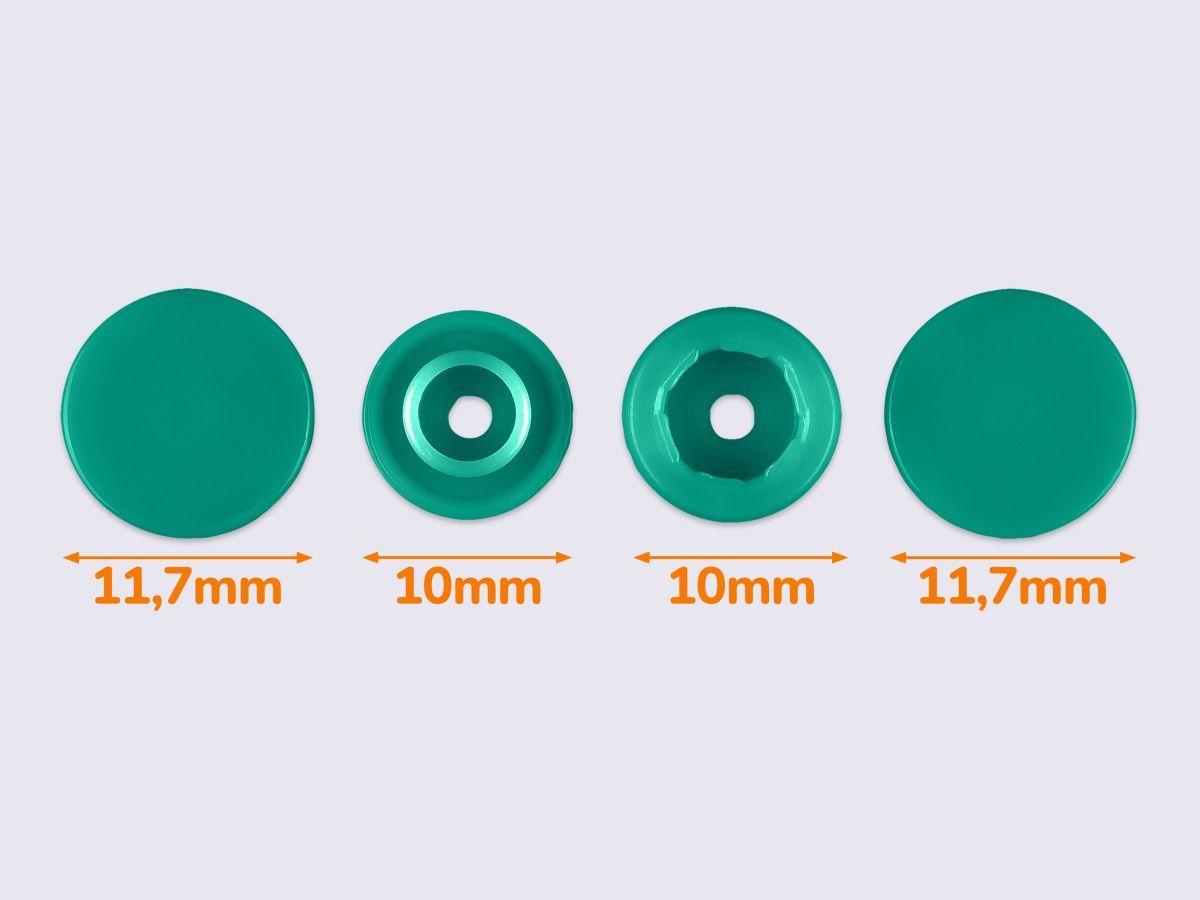 Кнопки пластикові 11.7 мм Т-5 темно-м'ятні D22 (1000 шт), фото 1