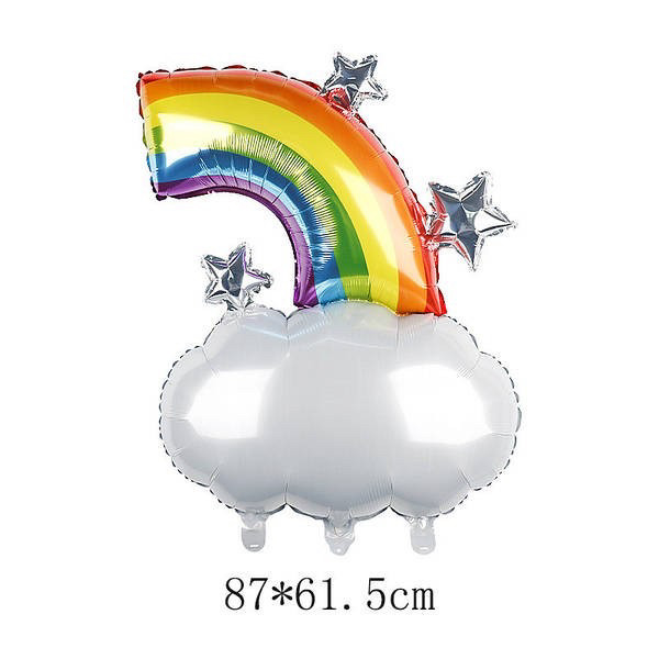 Фольгована кулька фігура Хмарка з веселкою 87х61,5 см, фото 1