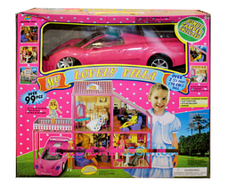 Будиночок для ляльки дитячий з меблями і машиною ігровий набір 6981