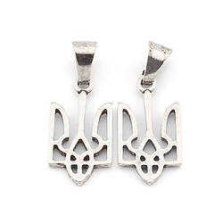 Підвіска Тризуб Герб України 24х12 мм 1 шт. Срібло_2Т