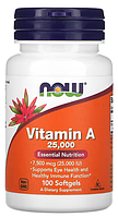 Вітамін A, 7500 мкг (25 000 МО), NOW Foods, 100 капсул