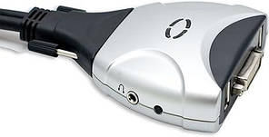 Світч кабель DVI-I -2 port DVI + USB + jack 2x3.5 mm Level one KVM-0260 сірий бу