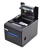 Принтер чеків Xprinter КУХОННИЙ XP-C300H з дзвінком та світло індикацією Ethernet+USB+rs232 80мм, обріз, чорний, фото 6