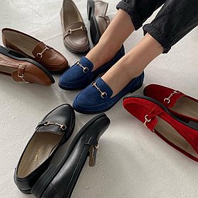 Класичні замшеві лофери в синьому кольорі "Style Shoes" 37