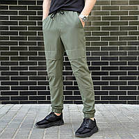 Мужские штаны джоггеры с карманами светлый хаки Pobedov Vershyna