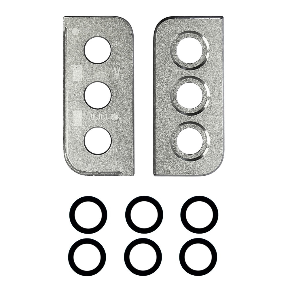 Скло камери для Samsung G996 Galaxy S21 Plus (2021) (комплект 3 шт.) зі сріблястою рамкою, фото 1