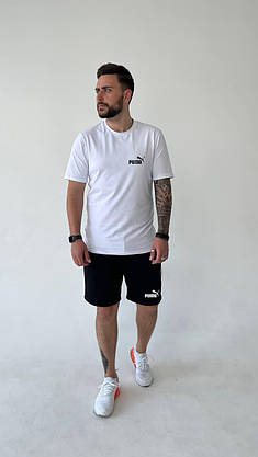 Літній спортивний костюм Puma футболка та шорти молодіжний стильний комплект для підлітків, фото 4