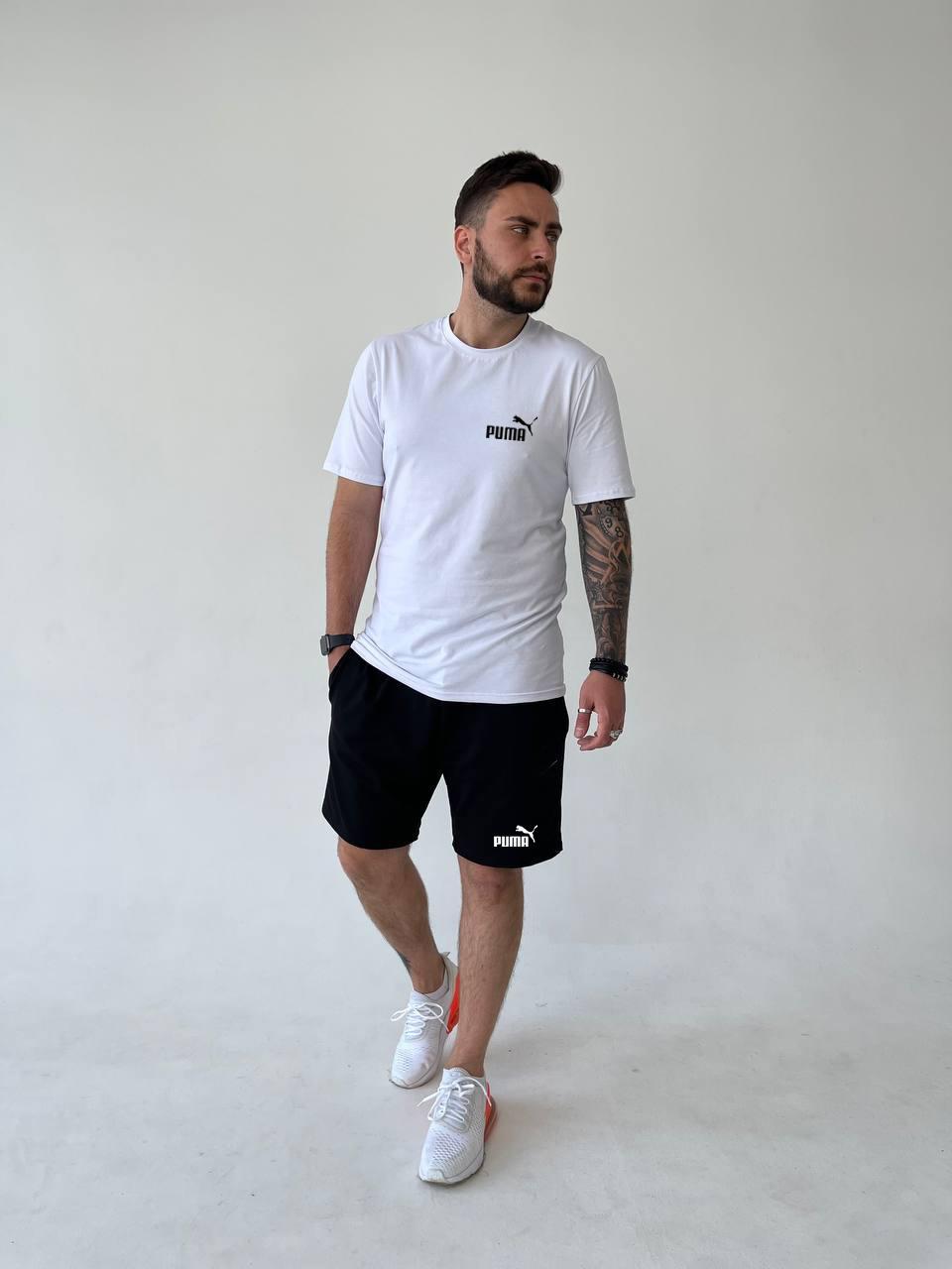 Літній спортивний костюм Puma футболка та шорти молодіжний стильний комплект для підлітків