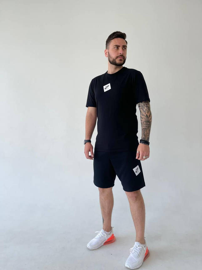 Літній спортивний костюм чоловічий футболка та шорти Nike молодіжний стильний комплект для підлітка-страшого, фото 3