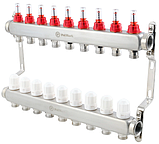 Колектор для теплої підлоги на 9 контурів в зборі з насосом (Німеччина), фото 2