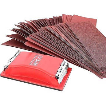 Набір шліфпаперу з ручним шліфувальним блоком S&R 93х230 мм