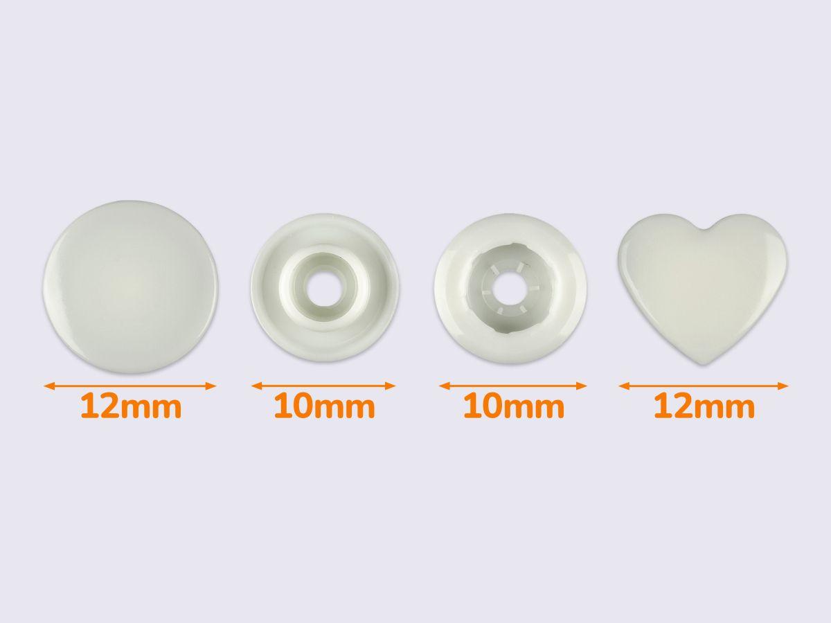 Кнопки пластикові KAM - СЕРЦЕ молочний B22 (1000 шт), фото 1