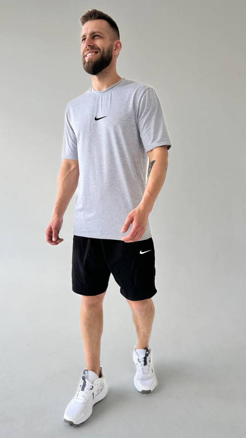 Чоловічий спортивний костюм літній футболка та шорти Nike молодіжний стильний костюм для підлітка хлопця красивий, фото 2