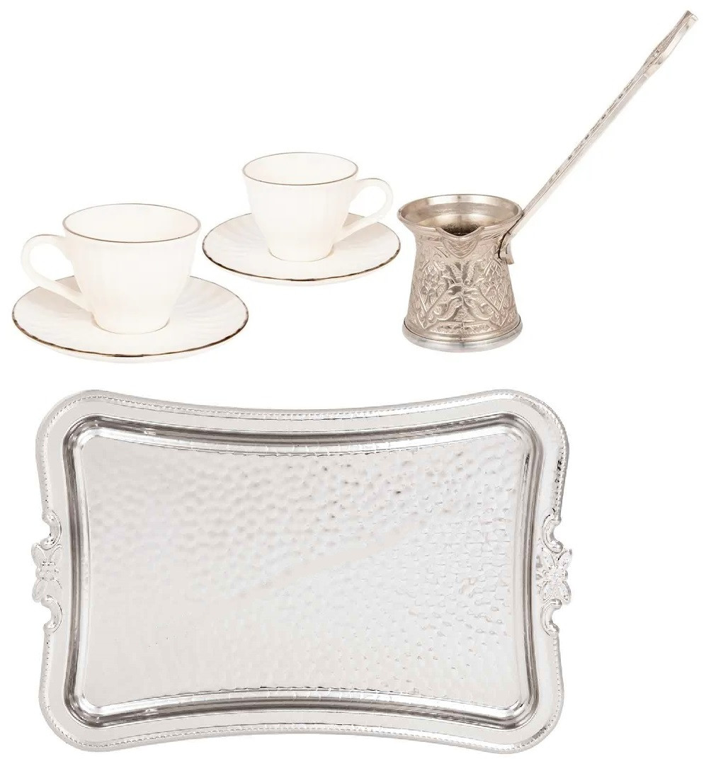 Турецький набір Kahve Seti на 2 персони з туркою на розносі No3, фото 1