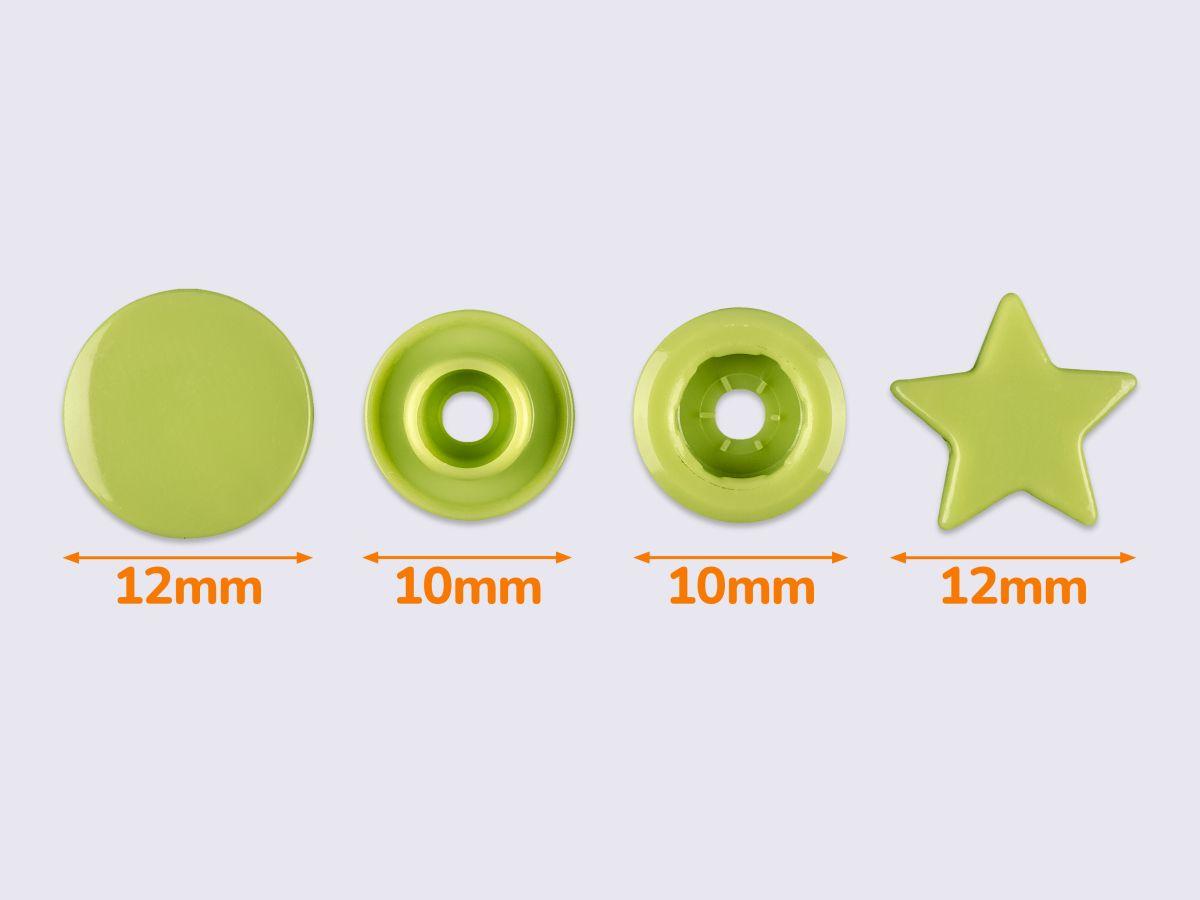 Кнопки пластикові KAM - ЗІРКА лайм D44 (1000 шт), фото 1