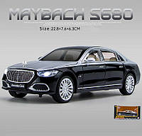 Масштабна модель автомобіля Mercedes Benz Maybach S680 1:24. Звук+світло ефекти. Металева машинка.
