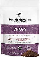 Real Mushrooms Chaga / Гриби з екстрактом чаги для підтримки імунітету і травлення 60 г