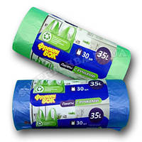 Сміттєвий пакет з ручками (як майка) об'єм 35 літрів 30 шт. "Фрекен Бок" сині