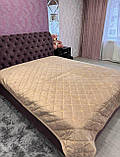 Велюрове стьобане покривало з прошарком синтепону 220х240, фото 3