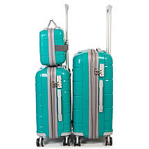 PODIUM Дорожня Валіза 2/1 ABS-пластик FASHION PP1-PLUS-1 dark-green, фото 5