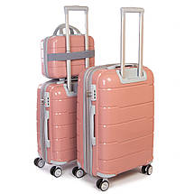 PODIUM Дорожня Валіза 2/1 ABS-пластик FASHION PP1-PLUS-1 rose-gold, фото 4