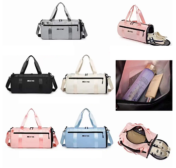 Сумка спортивна дорожня 45*25 см на блискавці з довгим ремінцем у різних кольорах Karman