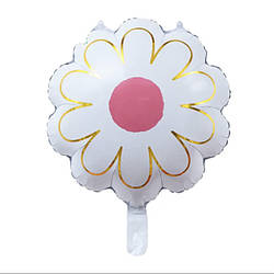 Фольгована кулька квітка ромашка 18 дюймів біла