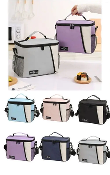 Термосумка тканинна 25*17,5 см на блискавці з кишенею та довгим ремінцем Karman