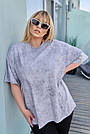 Футболка жіноча ТРИКОТАЖНА TRENDS р.40-62 СІРИЙ МРАМОР 5253, фото 4