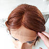 Перука каре з натурального волосся з проділом каштаново-мідний TANIA 10"- 33, фото 4