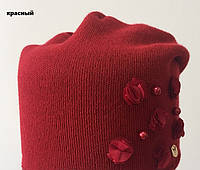 Красивая теплая шерстяная шапка от Kamea Clarisa. Красный