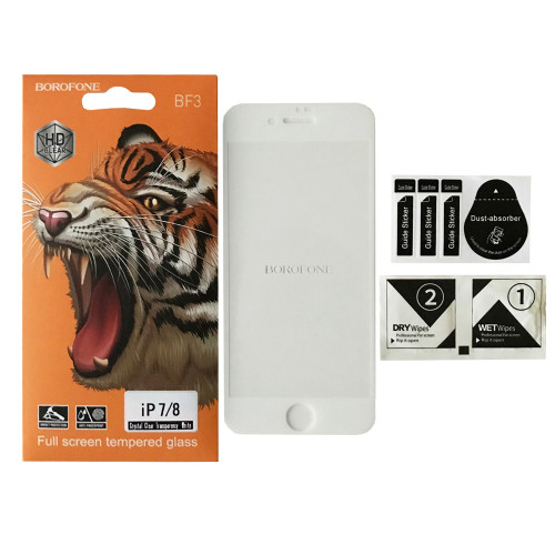 Захисне скло Borofone для iPhone 7 / 8 біле, фото 1