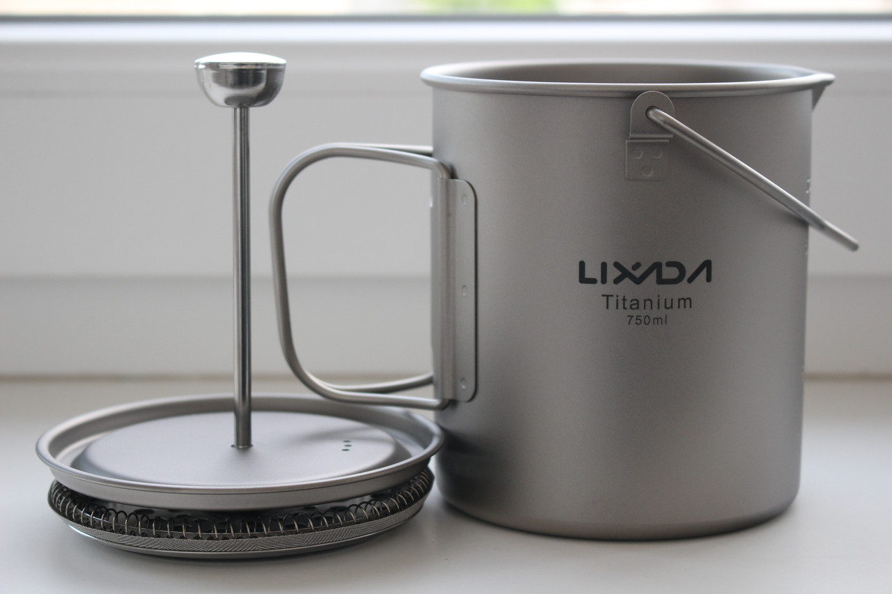 Казанок титановий Lixada 750 ml. Заварник для кави та чаю + чохол.