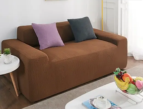 Чохол на диван малютку двомісні водовідштовхувальний, чохол на невеликий диван 2-х місцеві HomyTex Пісочний