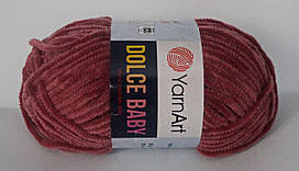 Нитки пряжа для в'язання велюрова плюшева DOLCE BABY YarnArt Дольче Бебі Ярнарт № 751 - слива