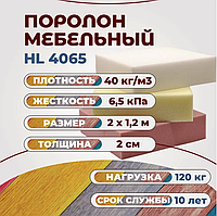 Поролон меблевий HL4065 розмір 2*1.2 м