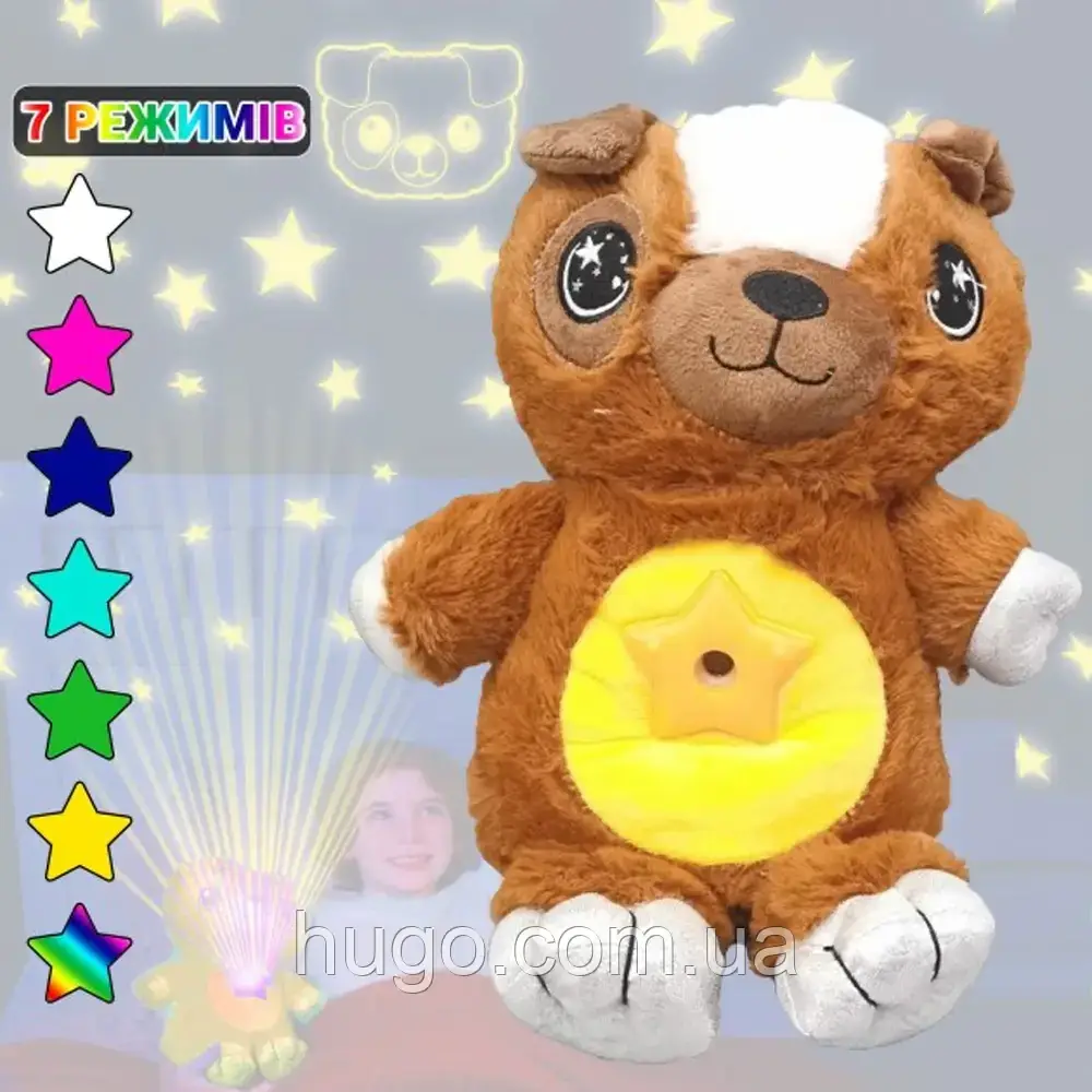 М'яка іграшка нічник-проектор зоряного неба Star Bellу Dream Lites Puppy Ведмідь