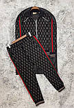 Чоловічий спортивний костюм Gucci CK8173 чорний, фото 3