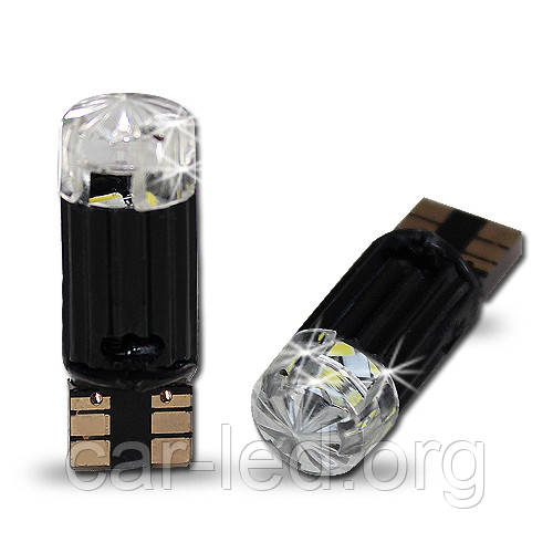 Світлодіодна автолампа T10(W5W) White 4 3014SMD(70Lm) crystal cover + Canbus