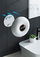 Сенсорний дозатор для рідкого мила настінний автоматичний Donut 300мл LED з термометром безконтактний круглий