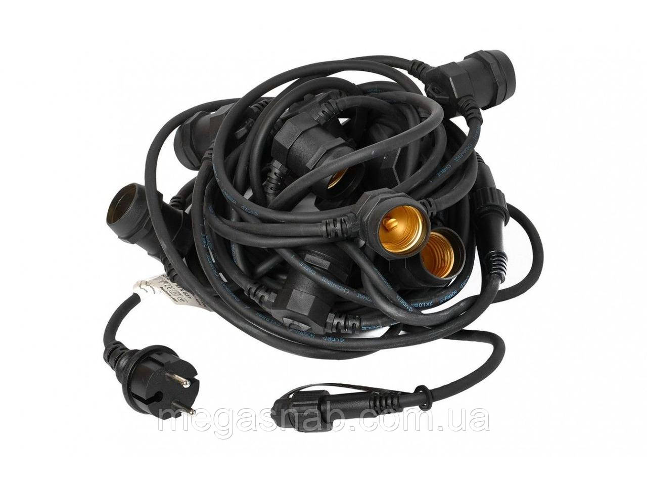 Гірлянда BELT LIGHT DELUX 10.4m 13 патронів Е27 чорна IP65