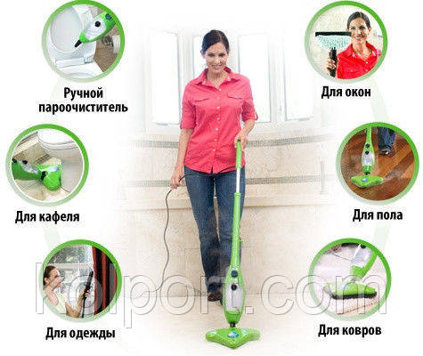 H2O Mop X5 Паровая швабра, мощный пароочиститель , отпариватели, утюги, пылесосы, товары для дома - фото 2 - id-p414890418