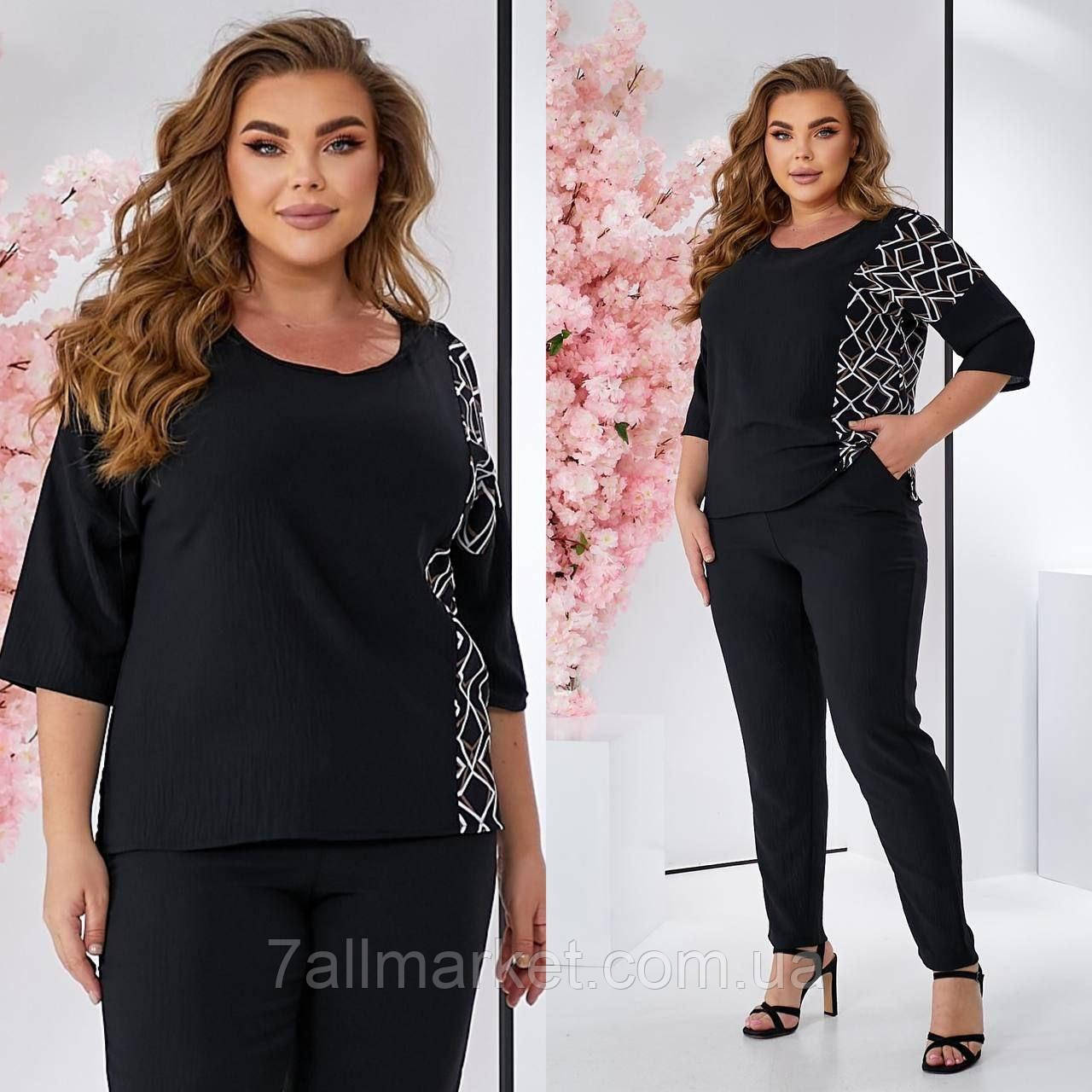 Костюм жіночий креп 48-58 (2цв) "ILARA" недорого від прямого постачальника