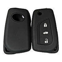 Силиконовый чехол для авто ключа для Toyota Тойота 3 кнопки защита для ключа