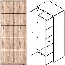 Шафа розпашна з ЛДСП SZF2D Шанталь Gerbor Дуб сан-ремо світлий