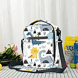 Прямокутна термосумка з ручкою, PEVA ланч бег Cool 4л, Динозаври, фото 3