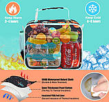 Дитяча термосумка, ланч бег у школу для їжі з собою 6.8л, Фіолетова Динозаври, фото 6